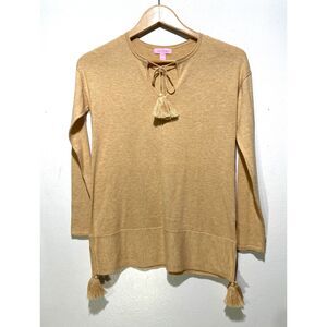 Lilly Pulitzer sweater boho tunic tazel neutral sugar tan casual women XXS